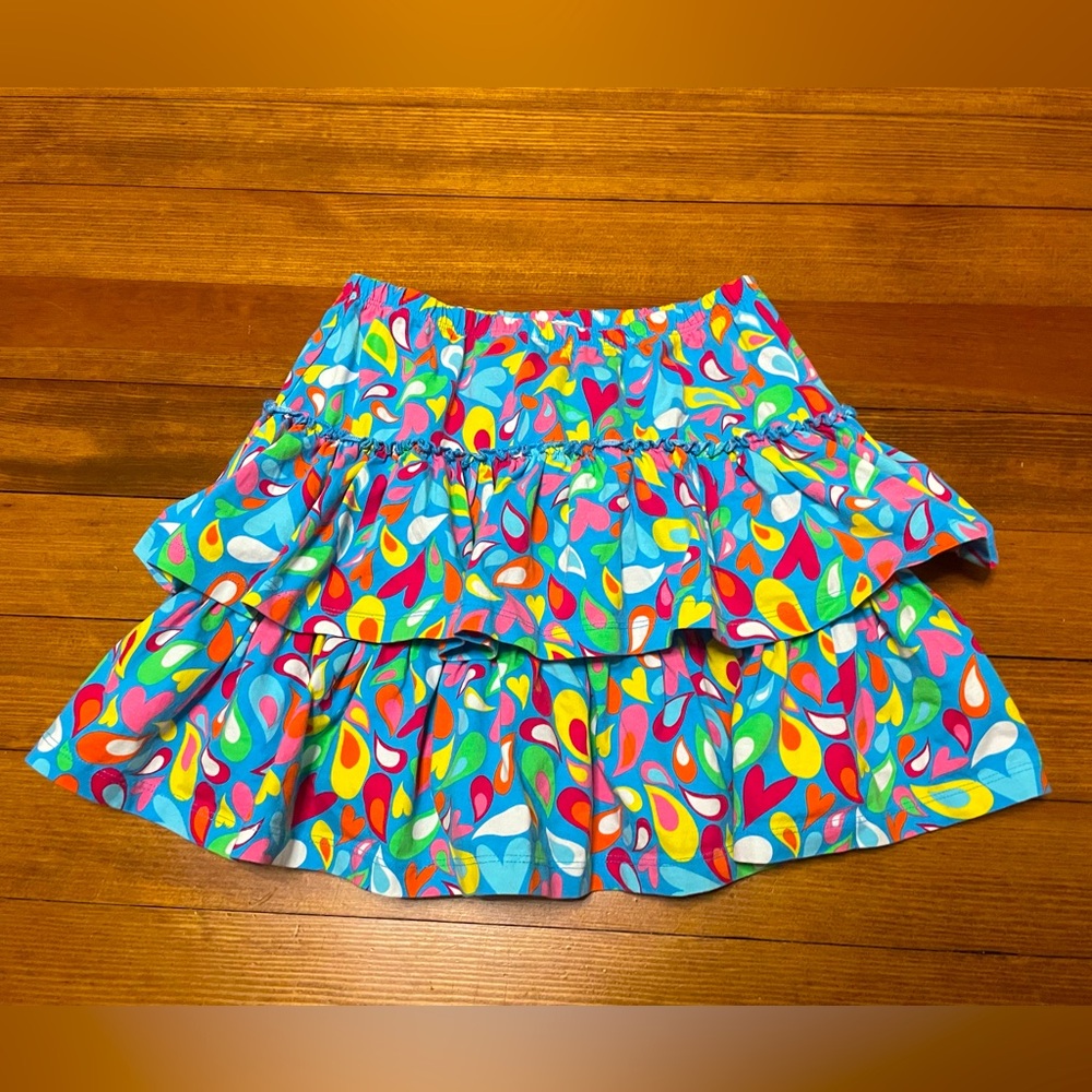 Hanna Andersson Multicolor Patterned Ruffle Tiered Skort Size 150 cm or 12